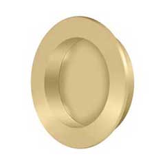 Deltana [FP238U4] Solid Brass Pocket Door Flush Pull - Round - Brushed Brass - 2 3/8&quot; Dia.