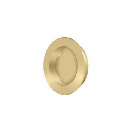 Deltana [FP238U4] Solid Brass Pocket Door Flush Pull - Round - Brushed Brass - 2 3/8&quot; Dia.