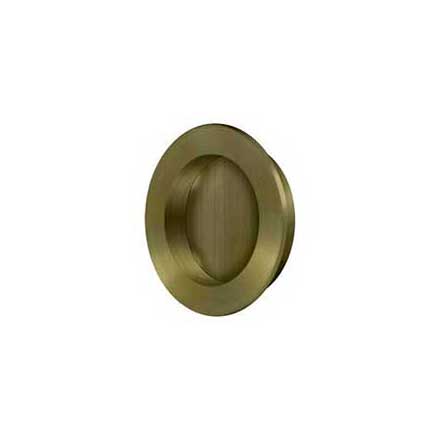 Deltana [FP238U5] Solid Brass Pocket Door Flush Pull - Round - Antique Brass - 2 3/8&quot; Dia.