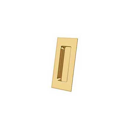 Deltana [FP40CR003] Solid Brass Pocket Door Flush Pull - Rectangular - Polished Brass (PVD) - 4&quot; L