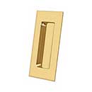 Deltana [FP40CR003] Solid Brass Pocket Door Flush Pull - Rectangular - Polished Brass (PVD) - 4&quot; L