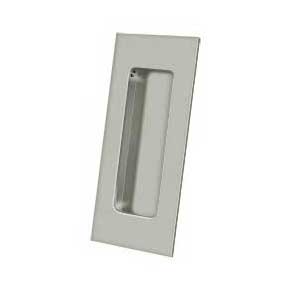 Deltana [FP40U15] Solid Brass Pocket Door Flush Pull - Rectangular - Brushed Nickel - 4" L