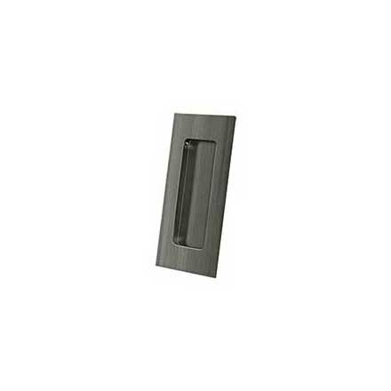 Deltana [FP40U15A] Solid Brass Pocket Door Flush Pull - Rectangular - Antique Nickel - 4&quot; L