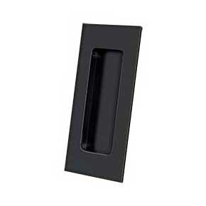 Deltana [FP40U19] Solid Brass Pocket Door Flush Pull - Rectangular - Paint Black - 4" L