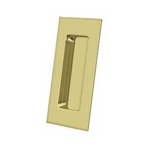 Deltana [FP40U3] Solid Brass Pocket Door Flush Pull - Rectangular - Polished Brass - 4" L