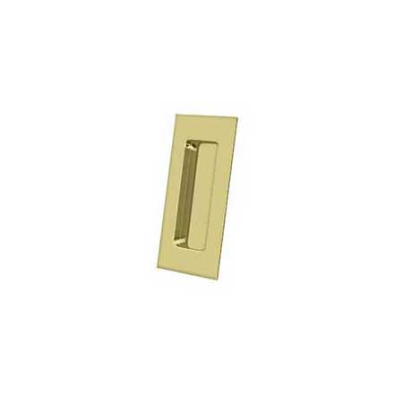 Deltana [FP40U3] Solid Brass Pocket Door Flush Pull - Rectangular - Polished Brass - 4&quot; L