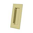 Deltana [FP40U3-UNL] Solid Brass Pocket Door Flush Pull - Rectangular - Polished Brass (Unlacquered) - 4" L