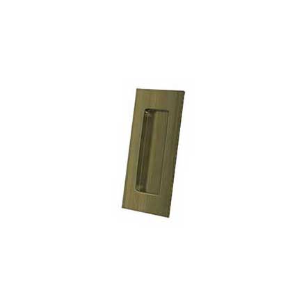 Deltana [FP40U5] Solid Brass Pocket Door Flush Pull - Rectangular - Antique Brass - 4&quot; L