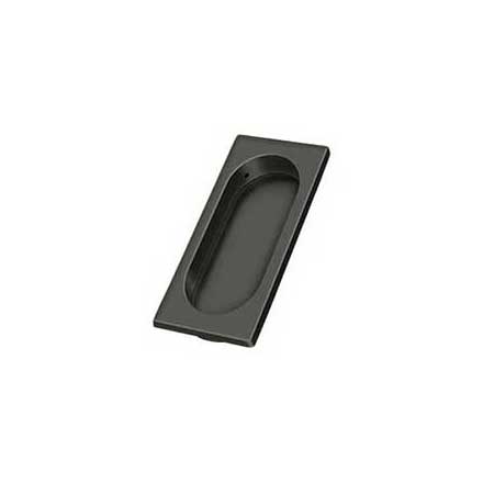 Deltana [FP4134U10B] Solid Brass Pocket Door Flush Pull - Large Rectangle w/ Oval - Oil Rubbed Bronze - 3 7/8&quot; L