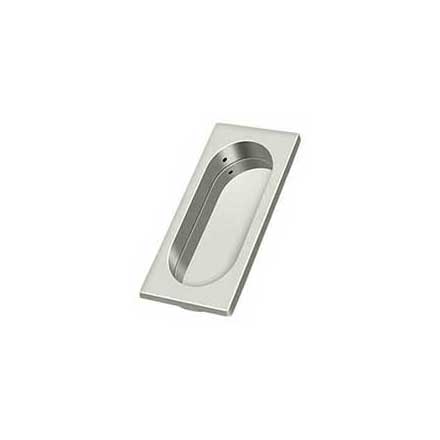 Deltana [FP4134U14] Solid Brass Pocket Door Flush Pull - Large Rectangle w/ Oval - Polished Nickel - 3 7/8" L