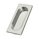 Deltana [FP4134U14] Solid Brass Pocket Door Flush Pull - Large Rectangle w/ Oval - Polished Nickel - 3 7/8&quot; L