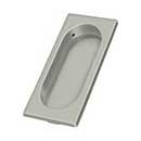 Deltana [FP4134U15] Solid Brass Pocket Door Flush Pull - Large Rectangle w/ Oval - Brushed Nickel - 3 7/8" L