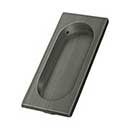 Deltana [FP4134U15A] Solid Brass Pocket Door Flush Pull - Large Rectangle w/ Oval - Antique Nickel - 3 7/8&quot; L
