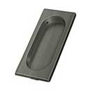 Deltana [FP4134U15A] Solid Brass Pocket Door Flush Pull - Large Rectangle w/ Oval - Antique Nickel - 3 7/8&quot; L