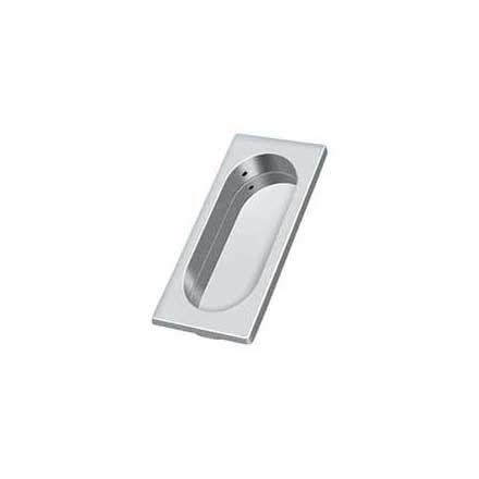 Deltana [FP4134U26] Solid Brass Pocket Door Flush Pull - Large Rectangle w/ Oval - Polished Chrome - 3 7/8&quot; L