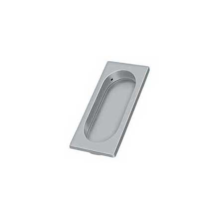 Deltana [FP4134U26D] Solid Brass Pocket Door Flush Pull - Large Rectangle w/ Oval - Brushed Chrome - 3 7/8&quot; L