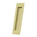 Deltana [FP7178U3-UNL] Solid Brass Pocket Door Flush Pull - Rectangular - Polished Brass (Unlacquered) - 7&quot; L
