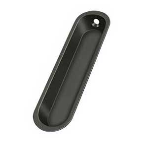 Deltana [FP828U10B] Solid Brass Pocket Door Flush Pull - Large Oblong - Oil Rubbed Bronze - 4" L