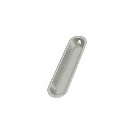 Deltana [FP828U15] Solid Brass Pocket Door Flush Pull - Large Oblong - Brushed Nickel - 4" L