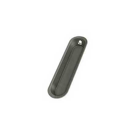 Deltana [FP828U15A] Solid Brass Pocket Door Flush Pull - Large Oblong - Antique Nickel - 4" L