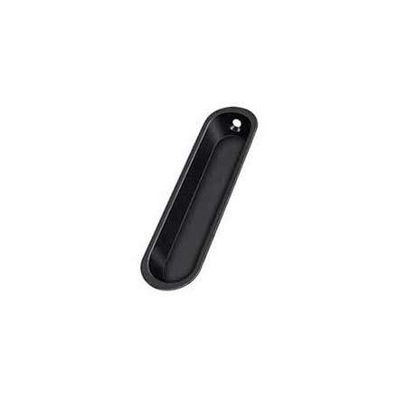 Deltana [FP828U19] Solid Brass Pocket Door Flush Pull - Large Oblong - Paint Black - 4" L