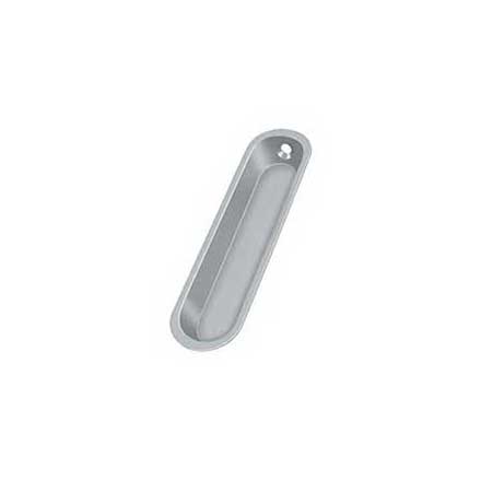 Deltana [FP828U26D] Solid Brass Pocket Door Flush Pull - Large Oblong - Brushed Chrome - 4&quot; L