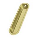 Deltana [FP828U3] Solid Brass Pocket Door Flush Pull - Large Oblong - Polished Brass - 4" L