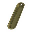 Deltana [FP828U5] Solid Brass Pocket Door Flush Pull - Large Oblong - Antique Brass - 4" L