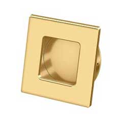 Deltana [FPS234CR003] Solid Brass Pocket Door Flush Pull - Square - Polished Brass (PVD) - 2 3/4&quot; Sq.