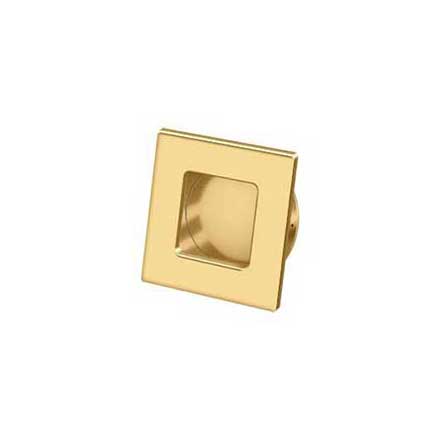 Deltana [FPS234CR003] Solid Brass Pocket Door Flush Pull - Square - Polished Brass (PVD) - 2 3/4" Sq.
