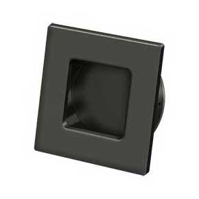 Deltana [FPS234U10B] Solid Brass Pocket Door Flush Pull - Square - Oil Rubbed Bronze - 2 3/4" Sq.
