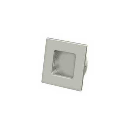 Deltana [FPS234U15] Solid Brass Pocket Door Flush Pull - Square - Brushed Nickel - 2 3/4&quot; Sq.