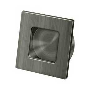 Deltana [FPS234U15A] Solid Brass Pocket Door Flush Pull - Square - Antique Nickel - 2 3/4" Sq.
