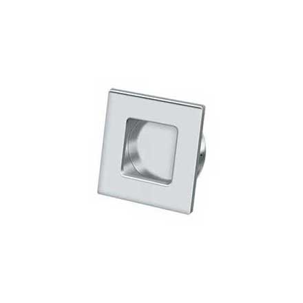 Deltana [FPS234U26] Solid Brass Pocket Door Flush Pull - Square - Polished Chrome - 2 3/4&quot; Sq.