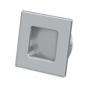 Deltana [FPS234U26D] Solid Brass Pocket Door Flush Pull - Square - Brushed Chrome - 2 3/4" Sq.