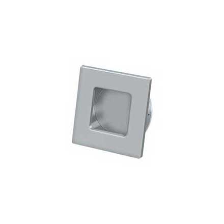 Deltana [FPS234U26D] Solid Brass Pocket Door Flush Pull - Square - Brushed Chrome - 2 3/4&quot; Sq.