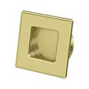 Deltana [FPS234U3] Solid Brass Pocket Door Flush Pull - Square - Polished Brass - 2 3/4" Sq.