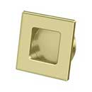 Deltana [FPS234U3-UNL] Solid Brass Pocket Door Flush Pull - Square - Polished Brass (Unlacquered) - 2 3/4&quot; Sq.