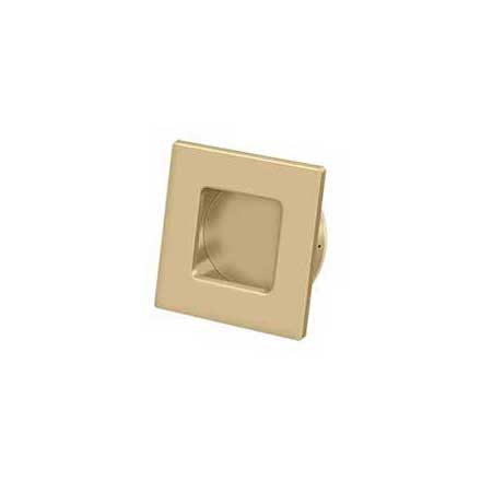 Deltana [FPS234U4] Solid Brass Pocket Door Flush Pull - Square - Brushed Brass - 2 3/4&quot; Sq.