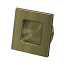 Deltana [FPS234U5] Solid Brass Pocket Door Flush Pull - Square - Antique Brass - 2 3/4" Sq.