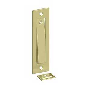 Deltana [PDB50U3-UNL] Solid Brass Pocket Door Jamb Bolt - Polished Brass (Unlacquered) - 4 5/8" L