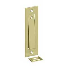 Deltana [PDB50U3-UNL] Solid Brass Pocket Door Jamb Bolt - Polished Brass (Unlacquered) - 4 5/8&quot; L
