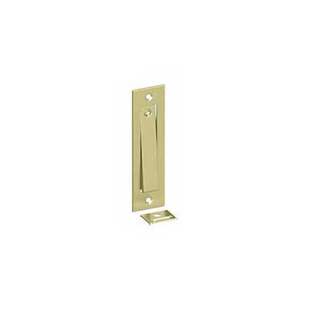 Deltana [PDB50U3-UNL] Solid Brass Pocket Door Jamb Bolt - Polished Brass (Unlacquered) - 4 5/8" L