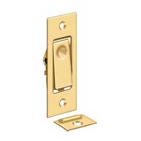 Deltana [PDB42CR003] Solid Brass Pocket Door Jamb Bolt - Polished Brass (PVD) - 3" L