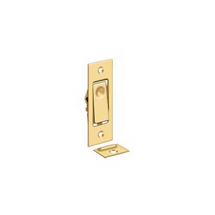 Deltana [PDB42CR003] Solid Brass Pocket Door Jamb Bolt - Polished Brass (PVD) - 3" L