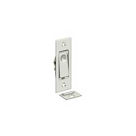 Deltana [PDB42U14] Solid Brass Pocket Door Jamb Bolt - Polished Nickel - 3" L