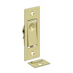 Deltana [PDB42U3-UNL] Solid Brass Pocket Door Jamb Bolt - Polished Brass (Unlacquered) - 3&quot; L