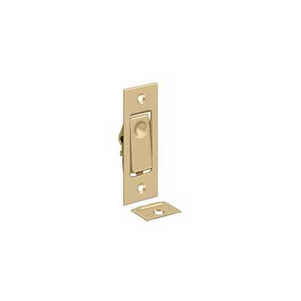 Deltana [PDB42U4] Solid Brass Pocket Door Jamb Bolt - Brushed Brass - 3&quot; L