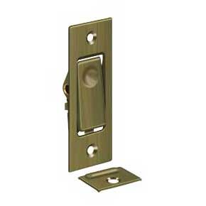 Deltana [PDB42U5] Solid Brass Pocket Door Jamb Bolt - Antique Brass - 3" L
