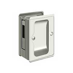 Deltana [SDAR325U14] Solid Brass Pocket Door Privacy Lock Receiver - Adjustable - Polished Nickel - 3 1/4&quot; L